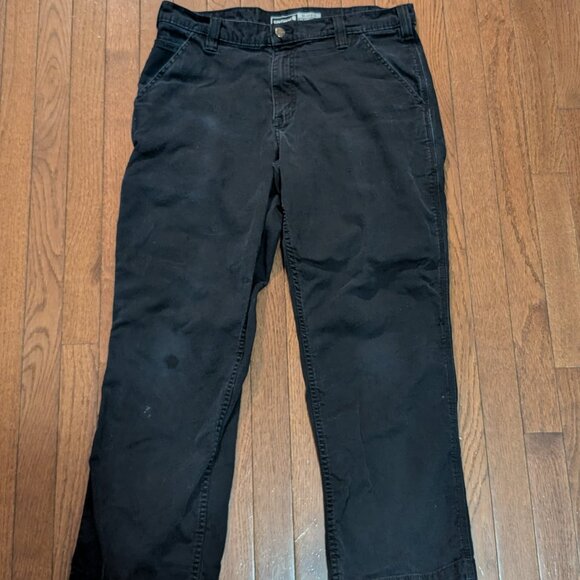 Carhartt Black Rugged Flex Relaxed Fit Canvas Work Pants - Size 34x30 - Picture 3 of 5